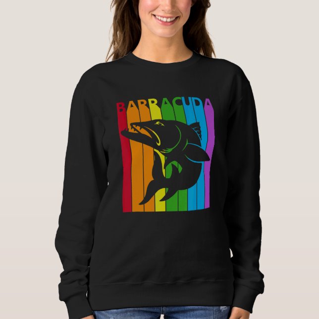 Cute Rainbow Barracuda fish Sweatshirt (Front)