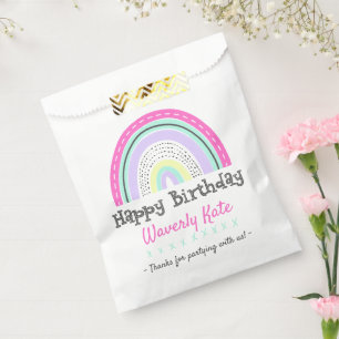Cute Rainbow Birthday Party With Child's Name Favour Bags