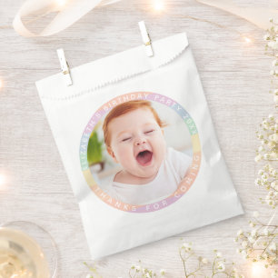 Cute Rainbow Birthday Thanks For Coming Photo Favour Bags