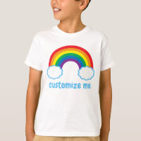 Cute Rainbow Blue Clouds Monogram Cool Kids