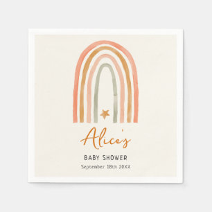 Cute Rainbow Boho Baby Shower Napkin