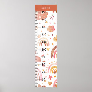 Cute Rainbow Boho Growth Chart Centimetre
