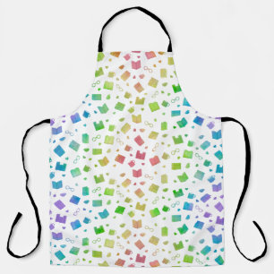 Cute Rainbow Book and Reading Pattern Apron