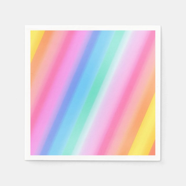 Cute Rainbow Bright and Colourful Birthday Napkin (Front)