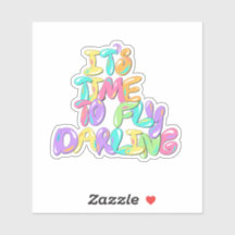 Cute Rainbow Bubble Letter Positive Quote