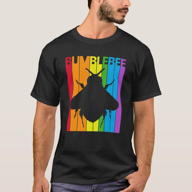 Cute Rainbow Bumblebee T-Shirt (Front)
