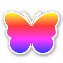 Cute Rainbow Butterfly Cut Out Vinyl Sticker Decal