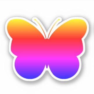 Cute Rainbow Butterfly Cut Out Vinyl Sticker Decal