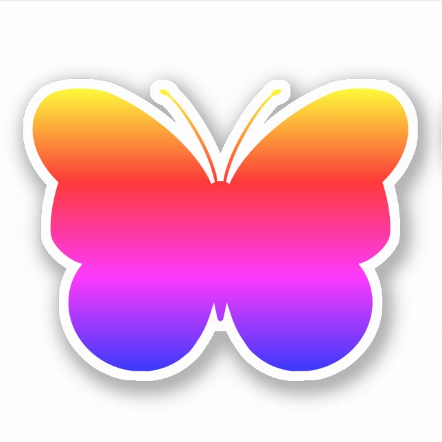 Cute Rainbow Butterfly Cut Out Vinyl Sticker Decal (Front)