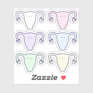 Cute Rainbow Cartoon Ovaries First Period Set