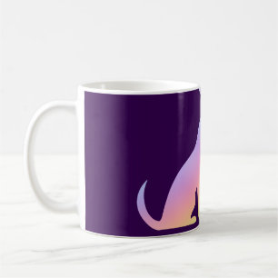 Cute Rainbow Cat and Dog Silhouette Love Purple To Coffee Mug