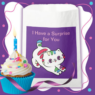Cute Rainbow Cat Cartoon for Kids Wrinkles Favour Bags