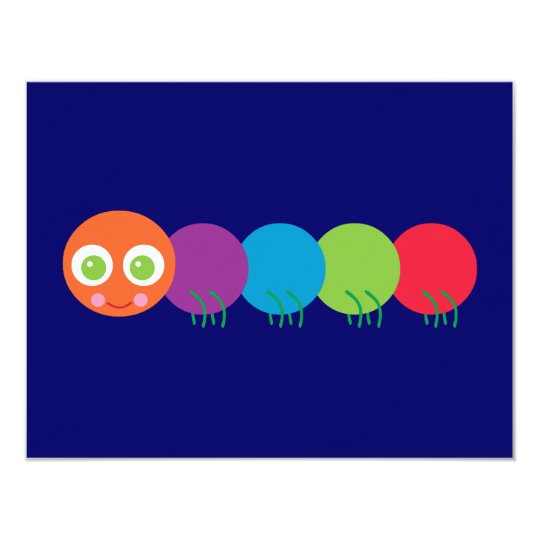 Cute Rainbow Caterpillar Card