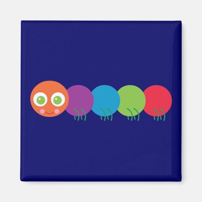 Cute Rainbow Caterpillar Magnet (Front)