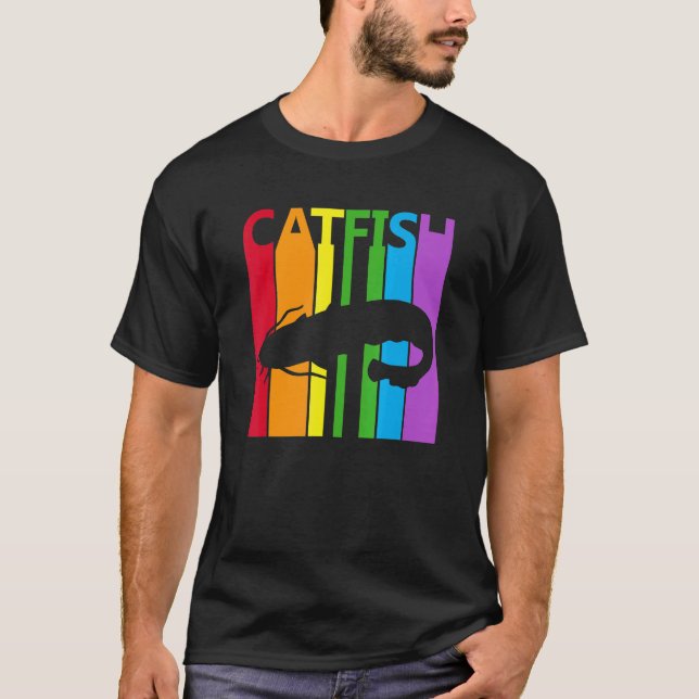 Cute Rainbow Catfish fish T-Shirt (Front)