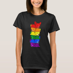 Cute Rainbow Chihuahua Gay Pride Lgbt Puppy   T-Shirt