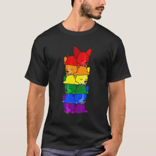 Cute Rainbow Chihuahua Gay Pride Lgbt Puppy T-Shirt