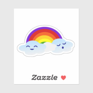 Cute Rainbow Cloud – Kawaii Sticker