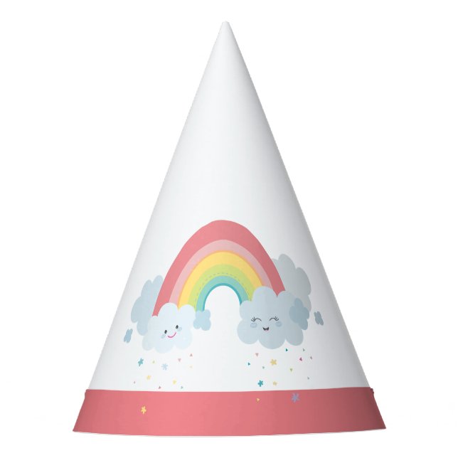 CUTE RAINBOW CLOUDS kawaii party pastel colours Hat (Front)