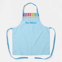 Cute Rainbow Coloured Pencils Blue Art Teacher