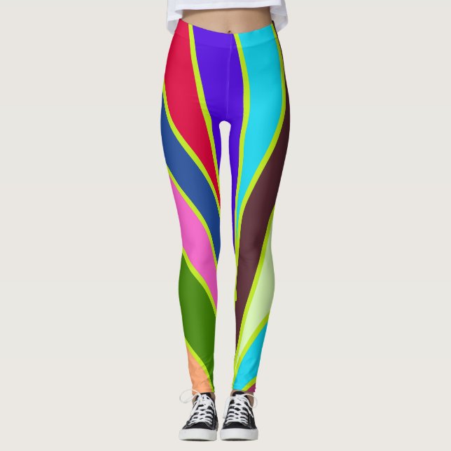 Cute rainbow colourful  "Ratti_Creative_Arts"  Leggings (Front)