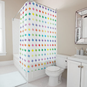 Cute Rainbow Colours Map of Texas Shower Curtain