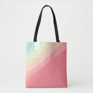 Cute Rainbow Critter in Pink, Orange and Green Tote Bag