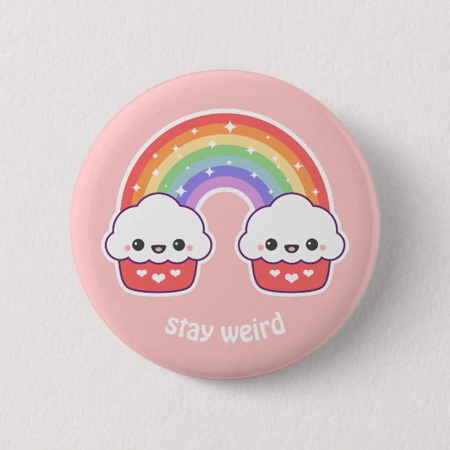 Cute Rainbow Cupcakes 6 Cm Round Badge (Front)