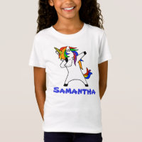Cute Rainbow Dabbing Unicorn Personalised