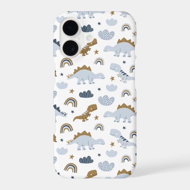 Cute Rainbow Dinosaur Pattern iPhone Case (Back)