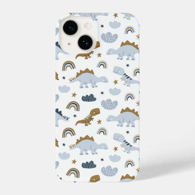 Cute Rainbow Dinosaur Pattern iPhone Case (Back)