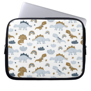 Cute Rainbow Dinosaur Pattern Laptop Sleeve