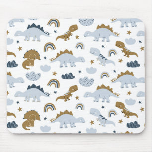 Cute Rainbow Dinosaur Pattern Mouse Mat