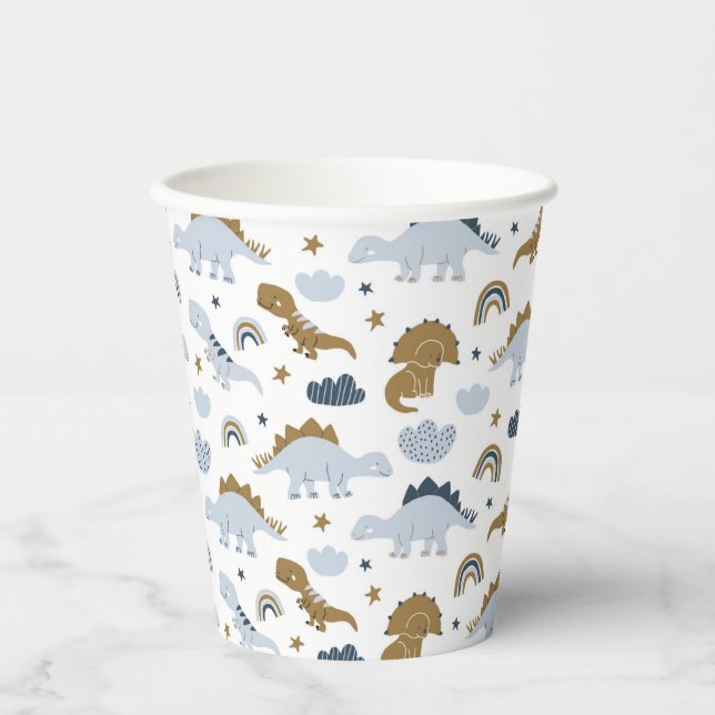Cute Rainbow Dinosaur Pattern Paper Cups (Front)
