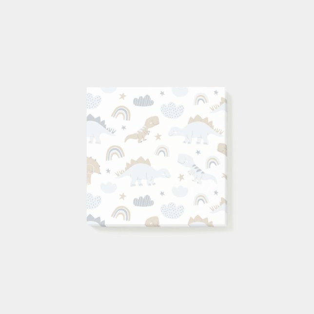 Cute Rainbow Dinosaur Pattern Post-it Notes (Front)