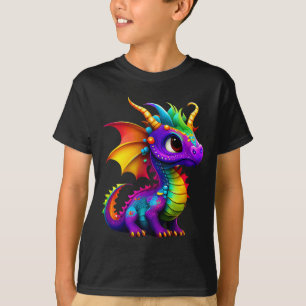 Cute Rainbow Dragon - Men Women Teens Kids T-Shirt