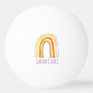 Cute rainbow drawing custom girl's ping pong ball