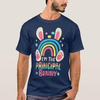 Cute Rainbow Easter Eggs Bunny Ears One Hoppy prin T-Shirt