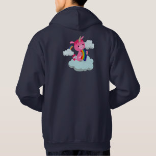 Cute Rainbow-Eating Cartoon Unicorn Hoodie