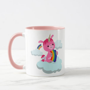 Cute Rainbow-Eating Cartoon Unicorn Mug
