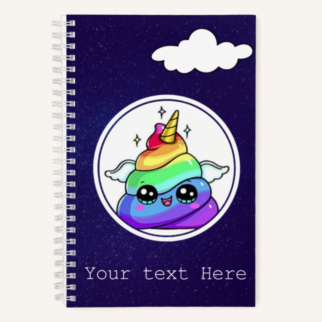 Cute Rainbow Emoji Poop Journal Notebook           (Front)