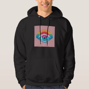 Cute Rainbow Eye Illustration Colorful Tears Uniqu Hoodie