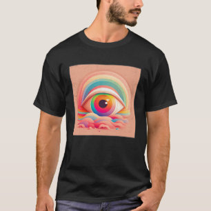 Cute Rainbow Eye Illustration Colorful Tears Uniqu T-Shirt