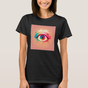 Cute Rainbow Eye Illustration Colorful Tears Uniqu T-Shirt