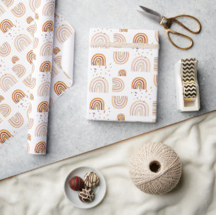 Cute Rainbow Fall Pastel Colours Watercolor Wrapping Paper