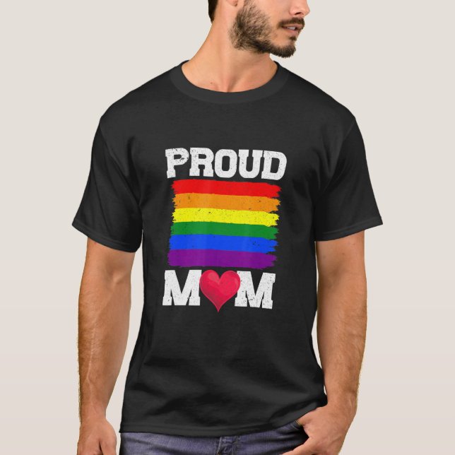 Cute Rainbow Flag Lgbt Proud Mum Queer Lgbtq Gay P T-Shirt (Front)