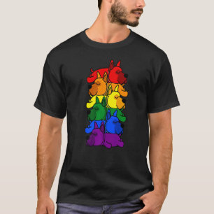 Cute Rainbow German Shepherd Gay Pride Lgbt Puppy T-Shirt