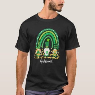 Cute Rainbow Girlfriend Gnome St Patrick Day Match T-Shirt