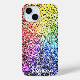 Cute Rainbow Glitter Protective Iphone Case,  iPhone 15 Case
