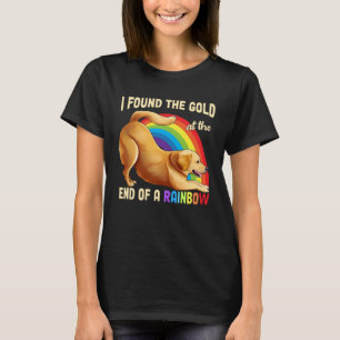 Cute Rainbow Golden Retriever  Dog I Found The Gol T-Shirt